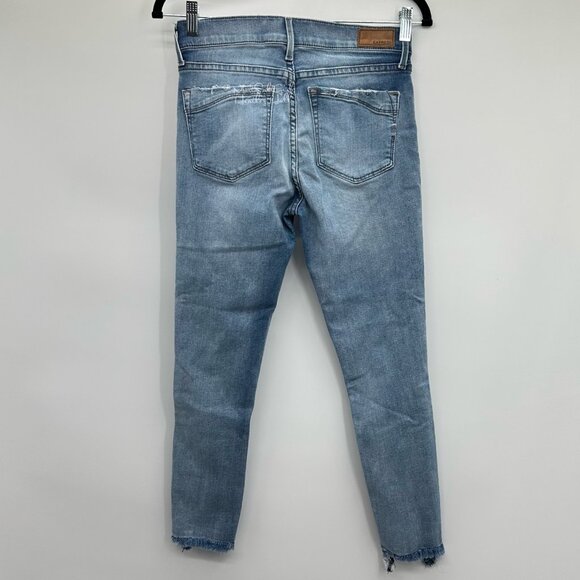 Express Mid-Rise Ripped Distressed Cropped Legging Jeans Size 4 - Picture 4 of 7